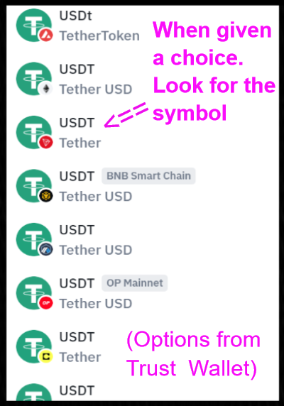 Trage Technologies only uses USDT TRC20