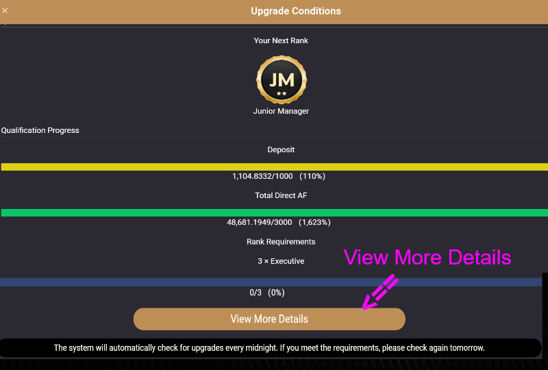 How to detemine Trage rank status in more detail